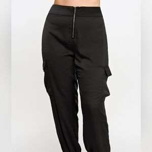 NEW Women's Plus Size Black Cargo Joggers 1X-3X